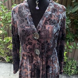 Vintage Velvet Sheer Y2K Midi Dress